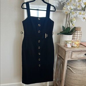 Elegant Black Button-Down Dress